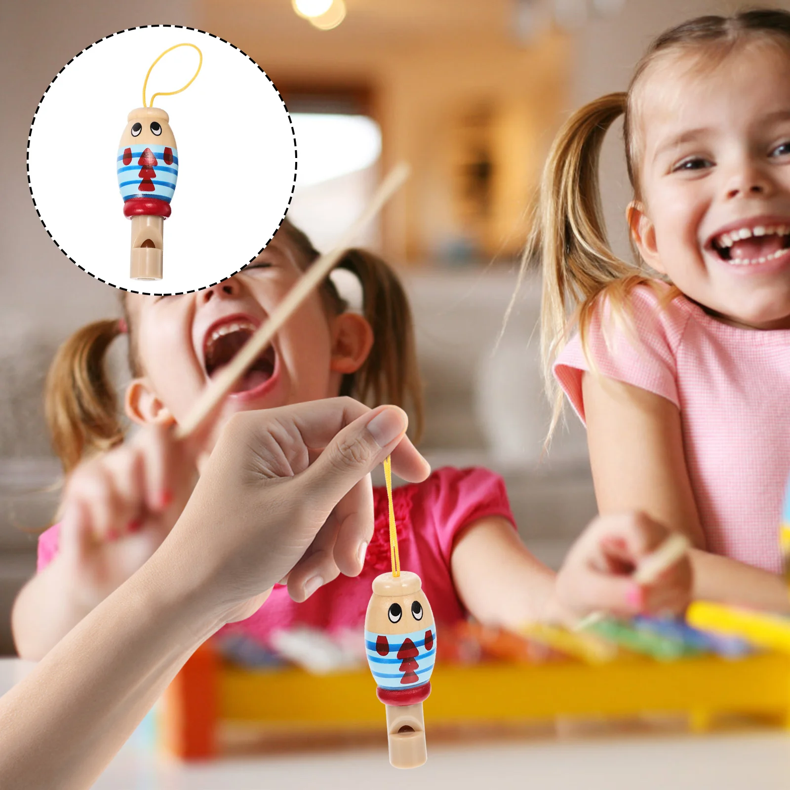 

2pcs Wooden For Kids Colored Musical Instrument Toddler Educational Playthings Early Learning Supplies