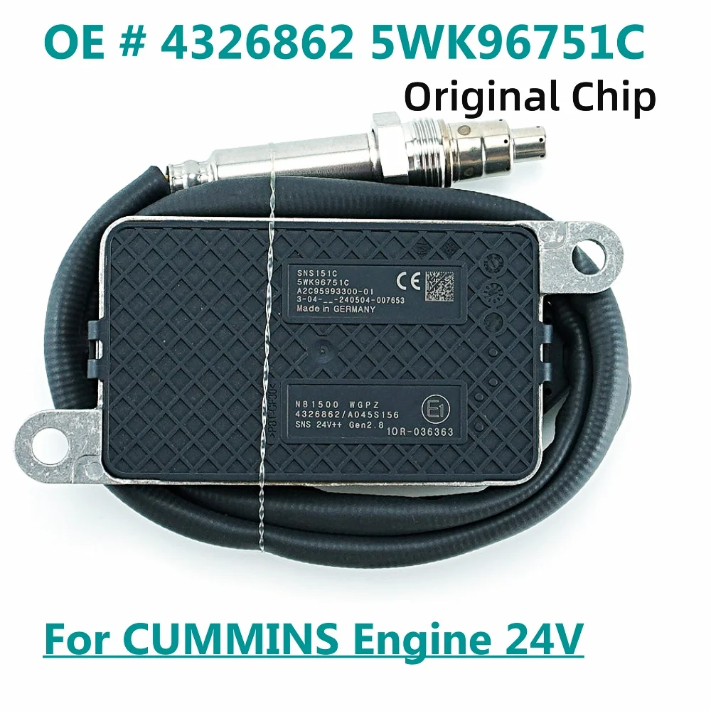 

4326862 5WK96751C 5WK96751A For NGK Probe Nitrogen Oxygen NOX Sensor 4326470 2897309 3688978 2872945 For Cummins Engine 24V