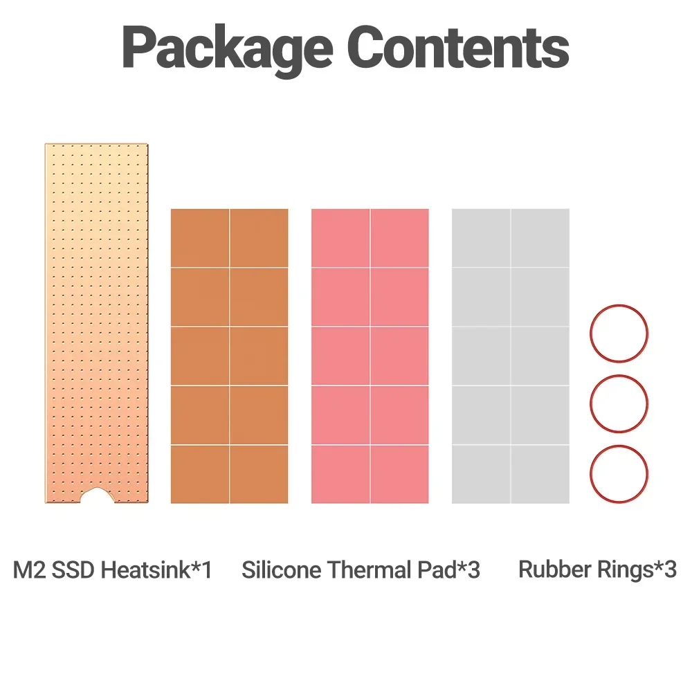 JEYI Copper M.2 Radiator z podkładkami termicznymi Nano, NVMe NGFF Pure Copper SSD Cooler Solid State Disk Radiator do laptopa stacjonarnego