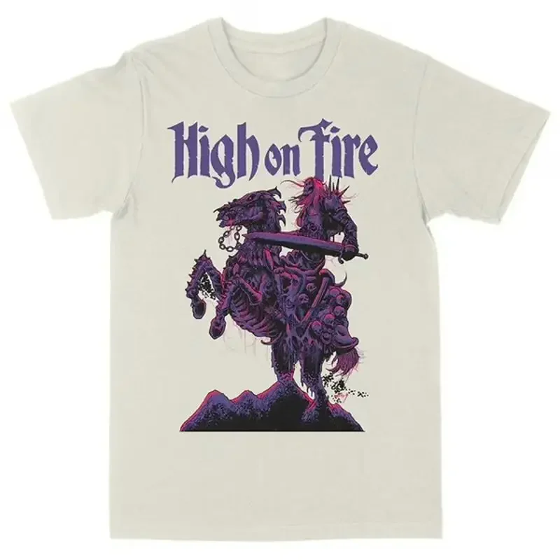 Weißes T-Shirt der Band High on Fire. Alle Größen S bis 5Xl 2F68