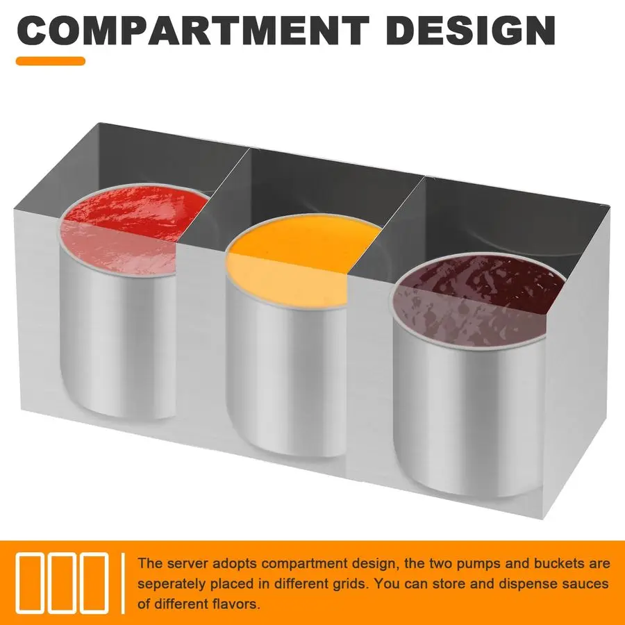 محطة المضخة موزع مضخة الصلصة غير القابل للصدأ 11 كوارت مضخات موزع الكاتشب