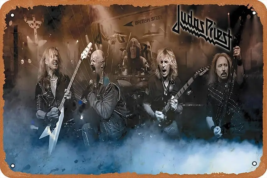 Judas Priest, Battle Cry, Heavy Metal, British Steel, Judas Priest Battle Cry Vintage Poster Metall Blechschild Retro Wanddekoration für