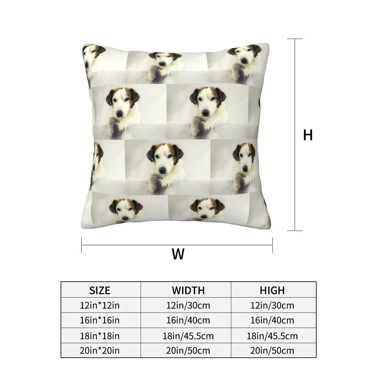 Dog Jack Russell Terrier Photo Square Pillowcase Pillow Cover Cushion Zip Decorative Comfort Throw Pillow for Home Living Room