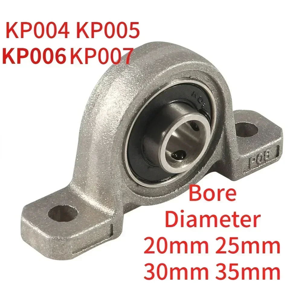 베개 블록 장착 베어링, 수직 보어 볼, 구형 롤러, KP004, KP005, KP006, KP007 샤프트 직경 20mm, 25mm, 30mm, 35mm