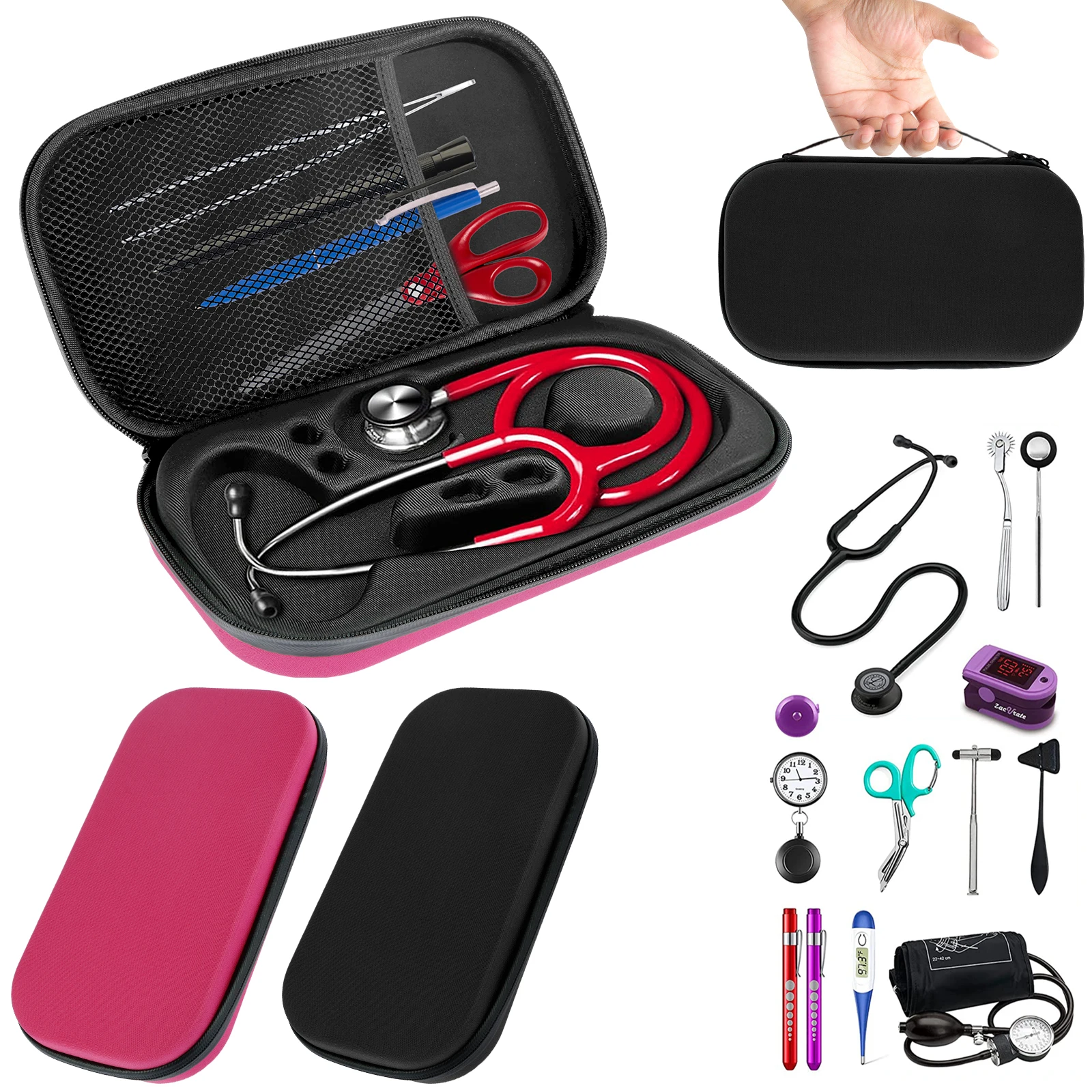 Stethoscope Case Portable Shockproof Stethoscope Storage Bag Built-in Mesh Bag for Littmann Cardiology III Medical Organizer