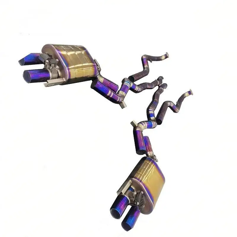 Exhaust System Valved Titanium Catback Muffler with Polished Finish and 1 Year Warranty-Universal Fitment
