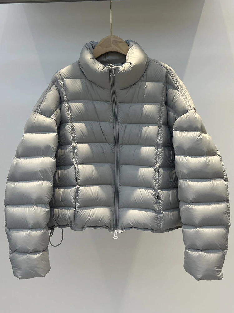 Women's ort Puffer Jaet Stand Collar Bread Sle Thiened White Du down Loose Outerwear Winter New Arrival Street Sle