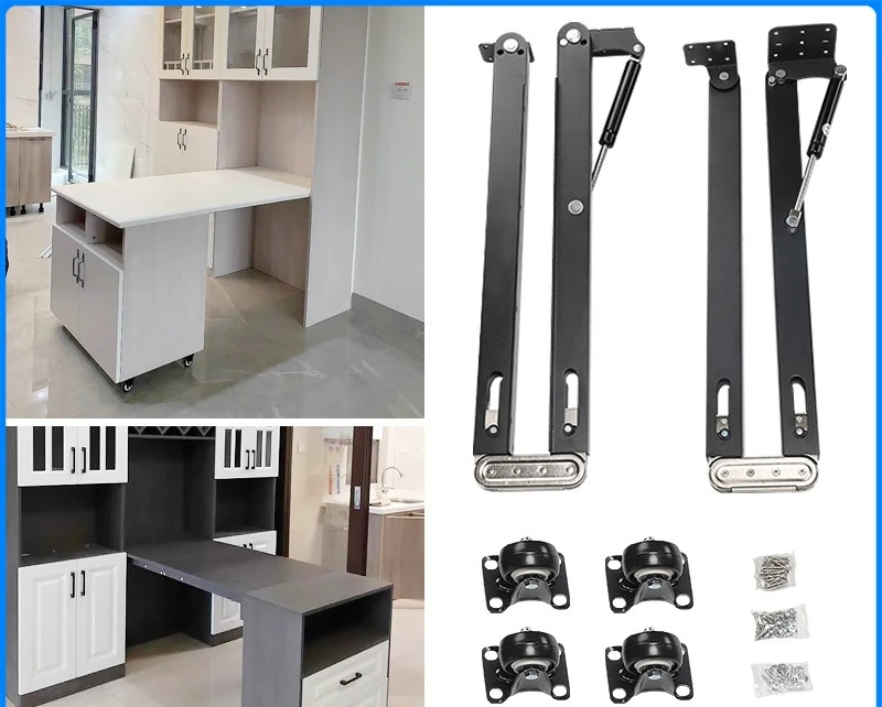 Newly upgraded multi-function down folding table hardware accessories dining table desk