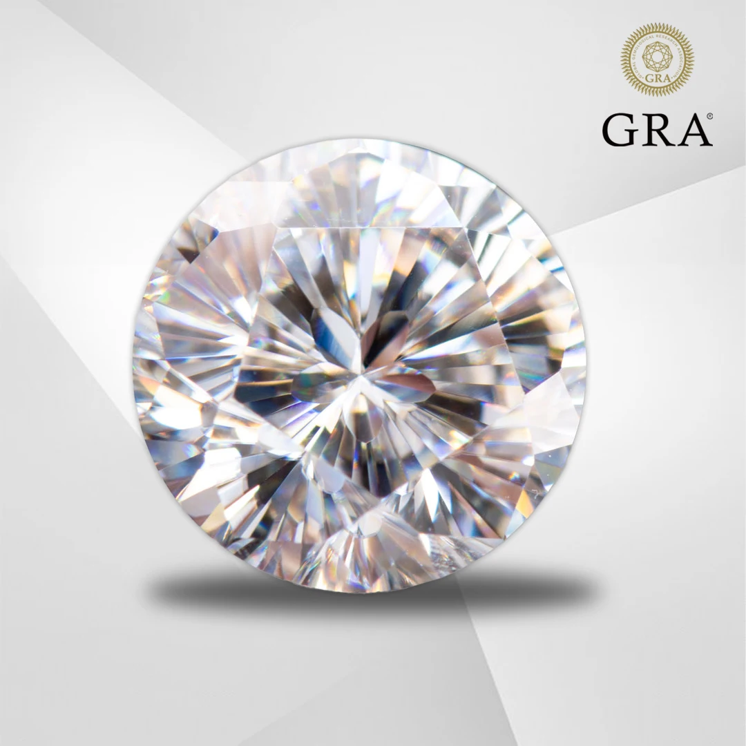 

Moissanite Stone Round Shape Special Sakura Cut VVS1 D Color Gemstone For Charms Diy Jewelry Making Materials With GRA Report