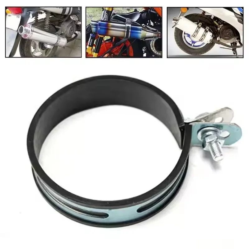 Universelle Auspuffrohr-Klemmhalterung – 60 mm und 88 mm Motorrad-Schalldämpfer-Unterstützung, Montagering, Edelstahl-Befestigungsband
