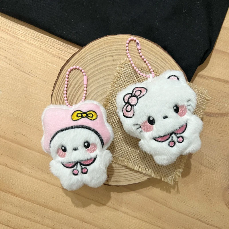 Sanrio-Llavero de peluche de Hello Kitty para niña, muñeco con cadena de cuentas, mochila de peluche de Anime, colgante, melodía, Cinnamoroll