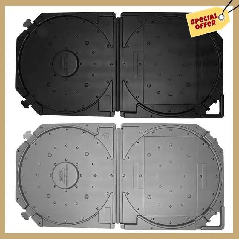 صندوق تخزين بكرة شريطية فارغة من البلاستيك حماية كاملة مفتوحة بكرة تسجيل صندوق محمول لأشرطة الصوت مقاس 10 بوصة باللون الأسود