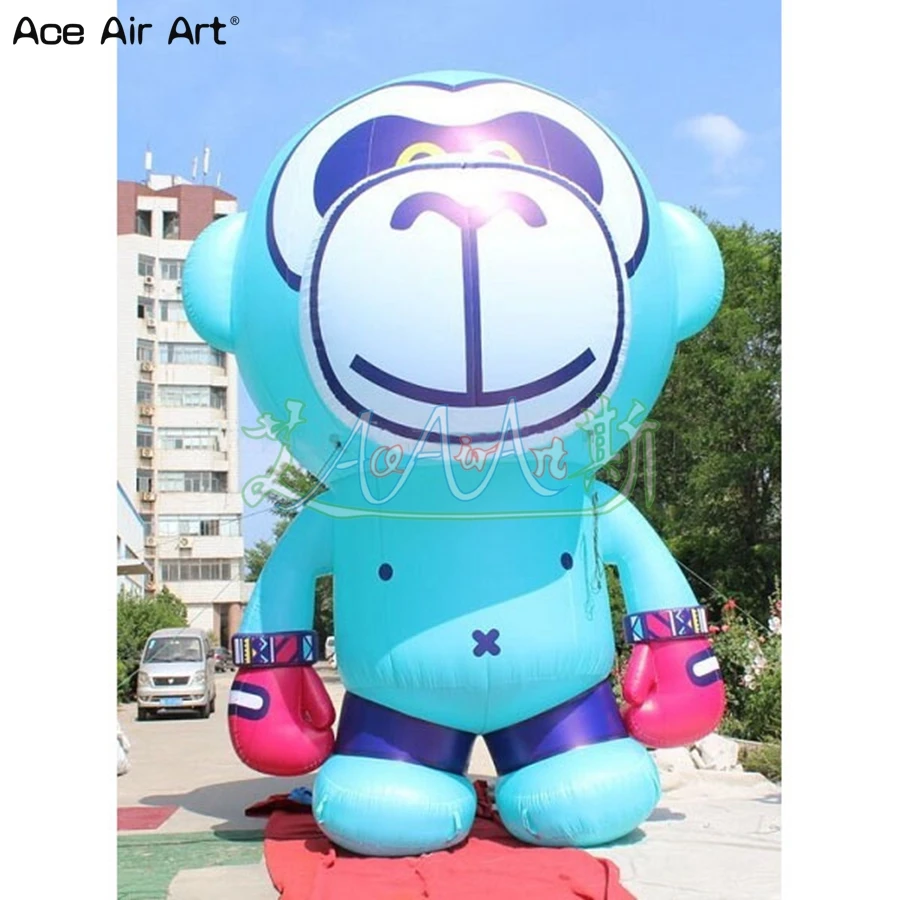 

Factory Price Blue 3mH Monkey Cartoon Model With Free Air Blower For Outdoor Advertising Promotion Event Decoration For Sale