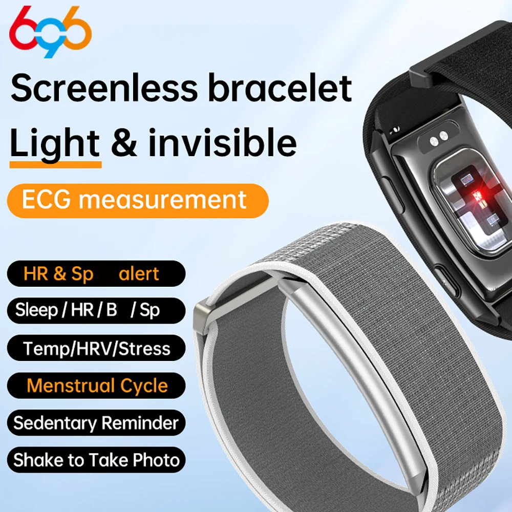 

Health Smart Bracelet Men Women Sports Tracker Waterproof Screenless Smartwatch Heart Rate Watches Long Battery Life Fitness