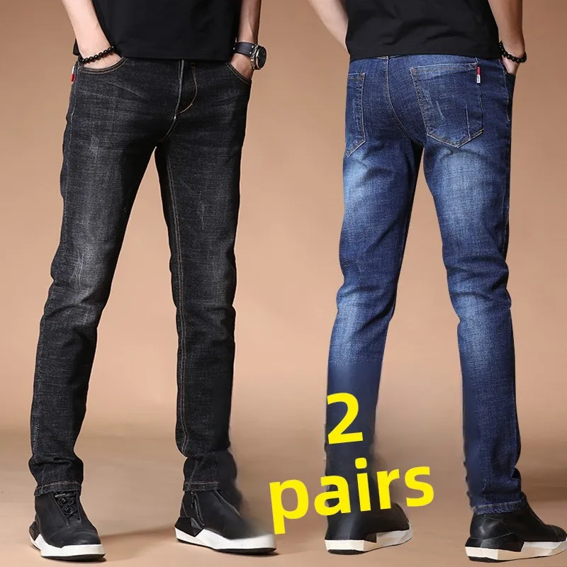 

Spring Loose Casual Men's Jeans Long Pants Straight Leg Trendy Brand Slim Fit Autumn Spring Long Trousers