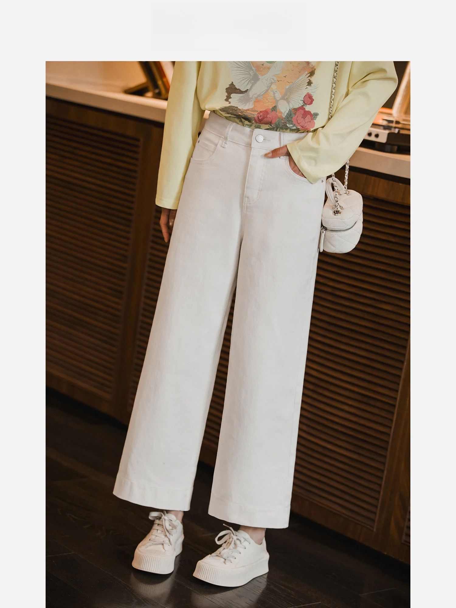 

High Waist Wide Leg Jeans Women's Miniature Spring Summer New Style High Score Slimming Nine Point Pants Cotton Breathable