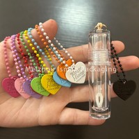 50Pcs empty 3ml round clear top lipstick lip gloss packaging container mini kids lipgloss bottle tubes with key chain