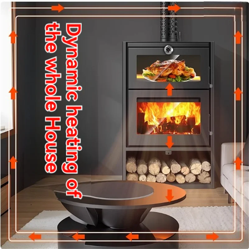 Nieuwste modieuze Europese stijl True Fire Oven Open haard Indoor Kan voedsel en koken water voor huisverwarming