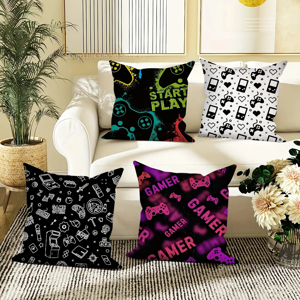 Game Controller Game Console Pillow Case Fashion Square Pillowcase Bedroom Sofa Room Ins Decoration Leisure Cushion Cover 40x40