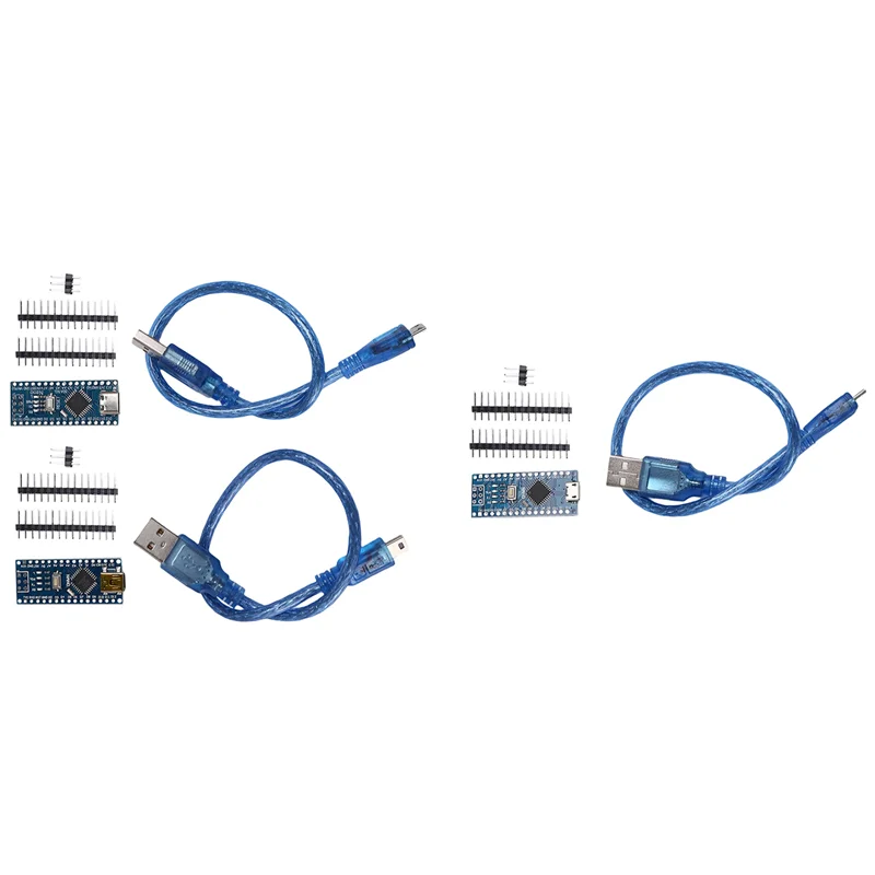 وحدة طاقة نانو V3.0 ATMEGA328P CH340G MICRO/TYPE-C/MNI مع رأس الدبوس نسخة محسنة أسلاك لوحة بدون لحام