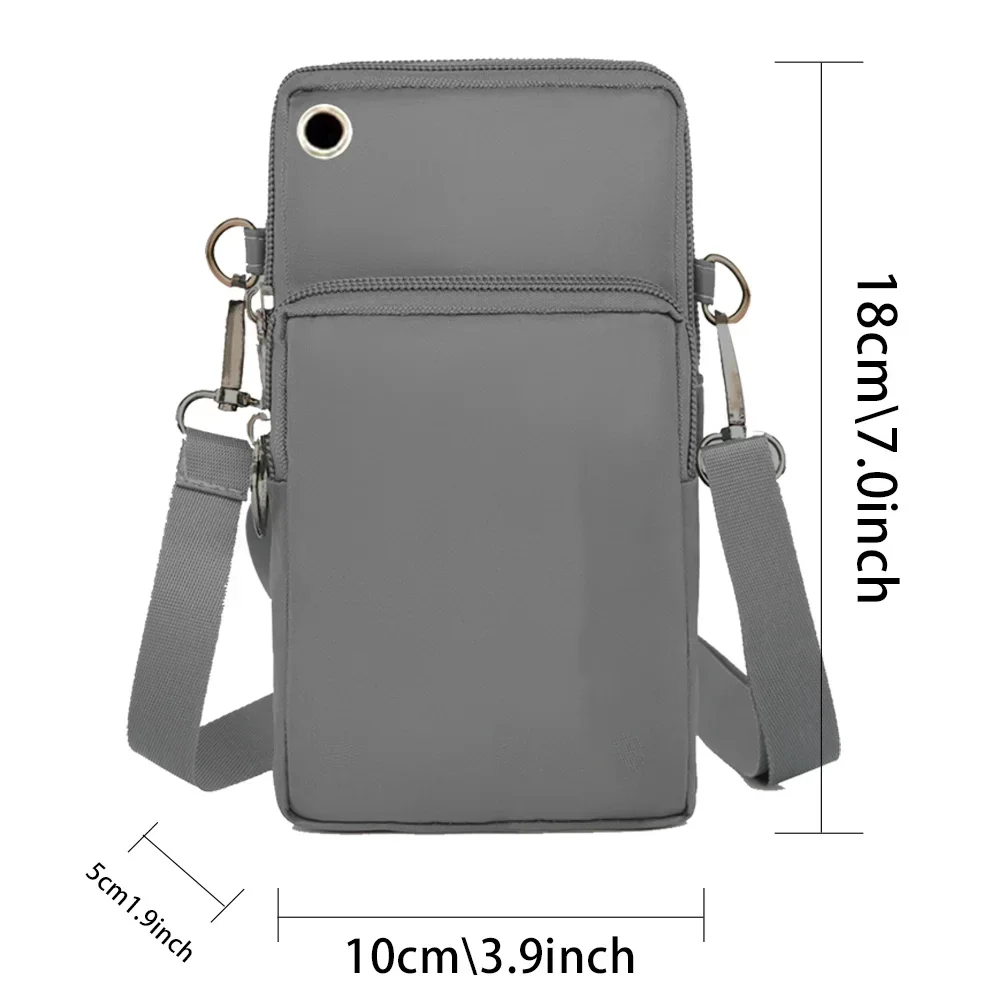 Shoulder Bags Mobile Phone Clutch Wrist Packet Women Wallets Card Holder for IPhone/Huawei/Samsung Organizer Grey Handbag