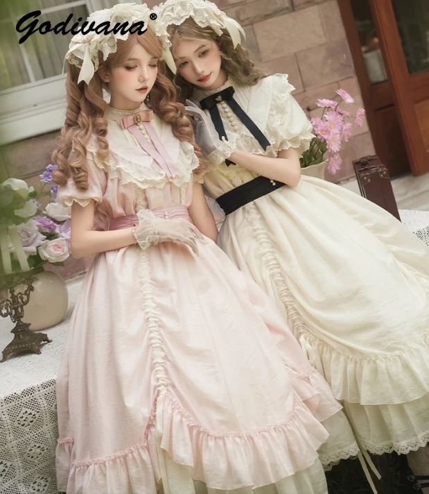 فستان الأميرة الأنيق للسيدات على طراز المحكمة الفرنسية للربيع والخريف الجديد للفتيات بأكمام طويلة فساتين لوليتا رومانسية حلوة #6