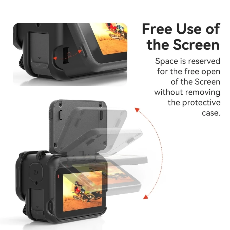 Silicone Case with Lens Caps with Lanyard Providing AllAround Protections for AcePro2 Action Camera Gear