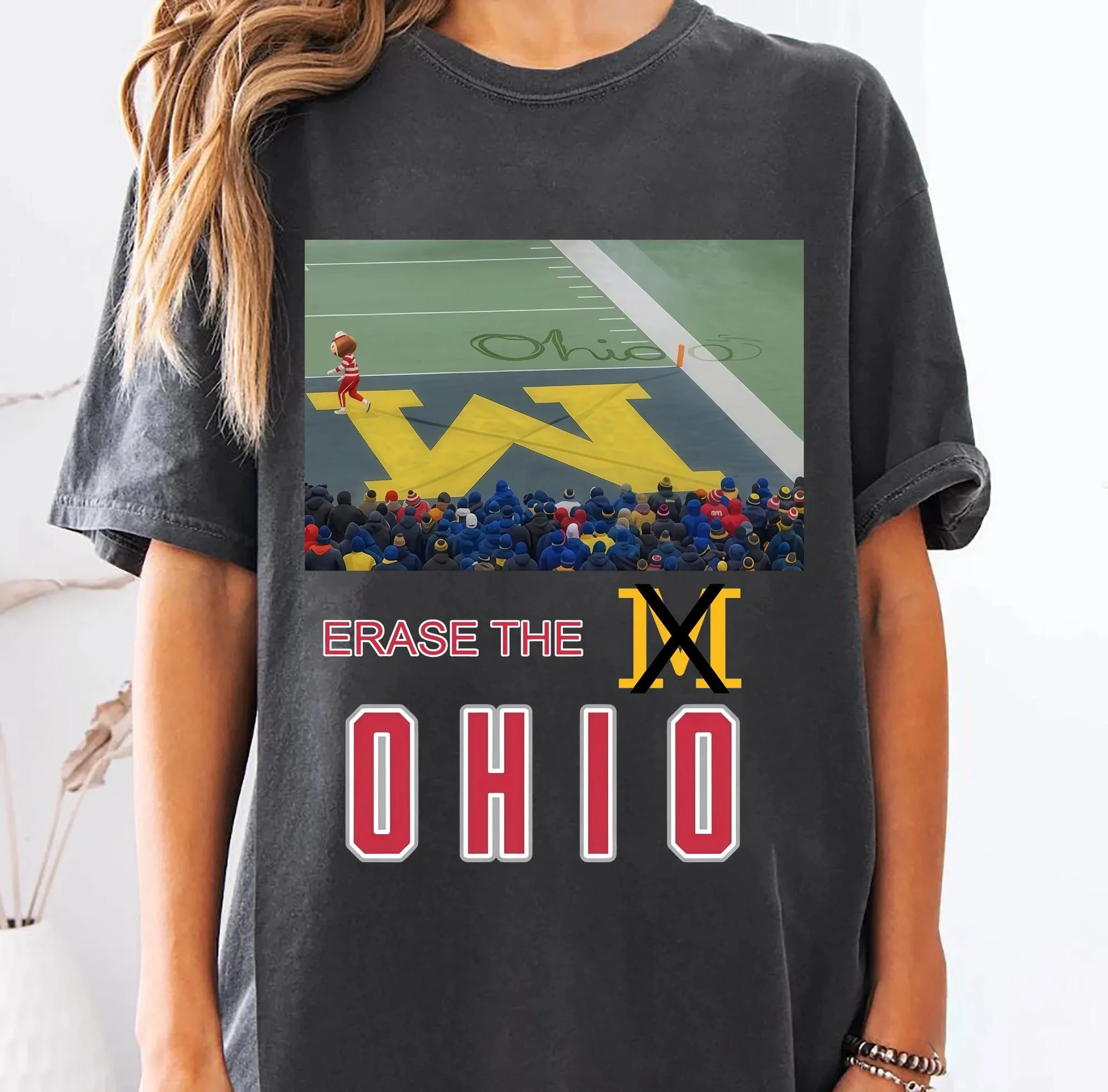 

Brutus Ohio State Snow Fan Football Shirt, Brutus Mascot Erase The M Ohio State Rivalry, Funny Brutus vs Michigan Game Day