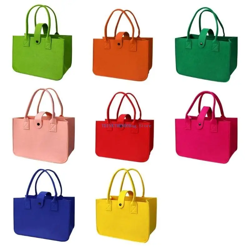 

63HC Lightweight Felt Shopping Bags With Hide Buckle and Handle Large Capacity Storage Bag Shopper Bag For Secure Closure