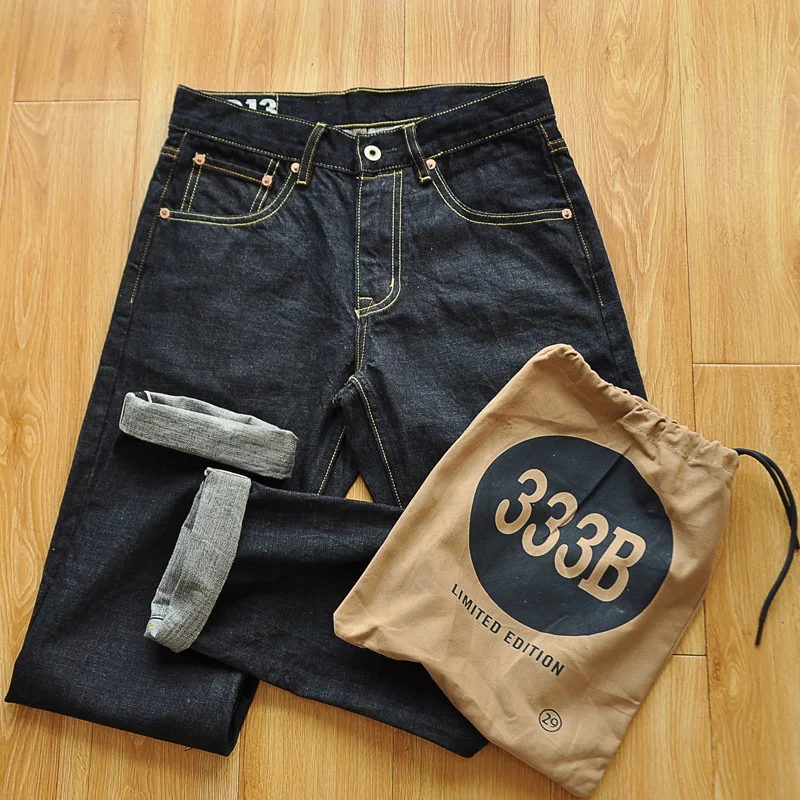 

Rustic Selv Denim Thi Straight Leg Men's Jeans Retro American Trend Youth Casual Long Pants Autumn Wear