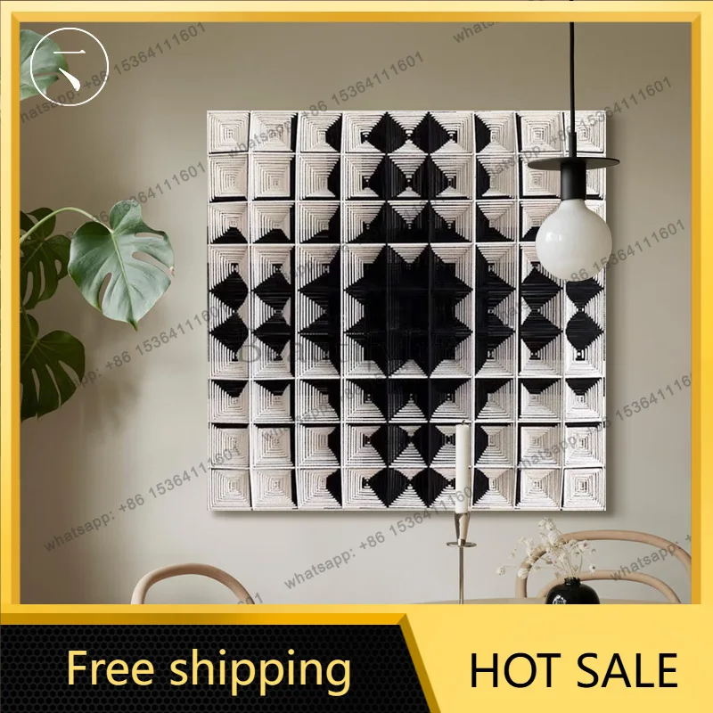 LJY modern simple three-dimensional woven decorative painting model house sales office