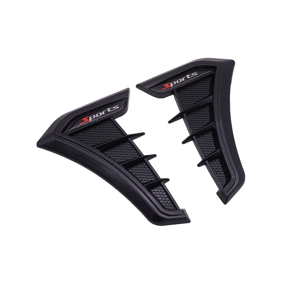 Universal 2PCS Fender Hood Wing Decals Ventilation Sticker Side Air Flows Wing Vents Cover Car Air Flows Intakes Hole Grilles - view 5