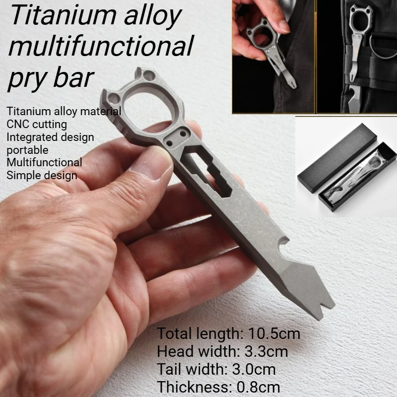 Titanium Alloy Pry Bar Multifunctional EDC Screwdriver Bottle Opener Outdoor Portable Emergency Tool