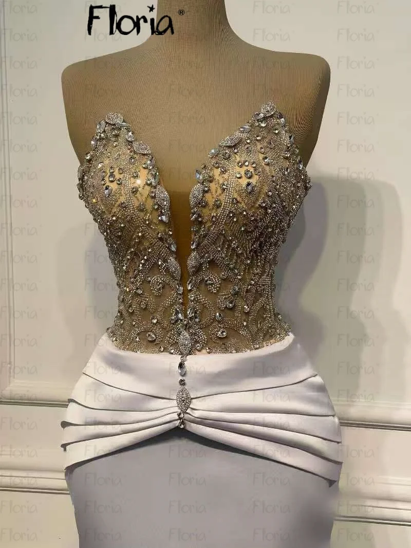 

Роскошное платье для выпускного вечера из бисера, белое вечернее длинное вечернее платье со съемным шлейфом, женское свадебное платье Vestido De Fiesta по индивидуальному заказу