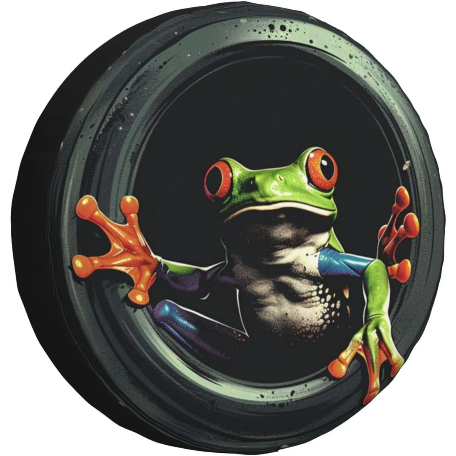Material Spare Tire Cover Frog-Shaped Tire Cover Waterproof Sunscreen Universal for Trailer RV SUV Truck Camping Car Travel