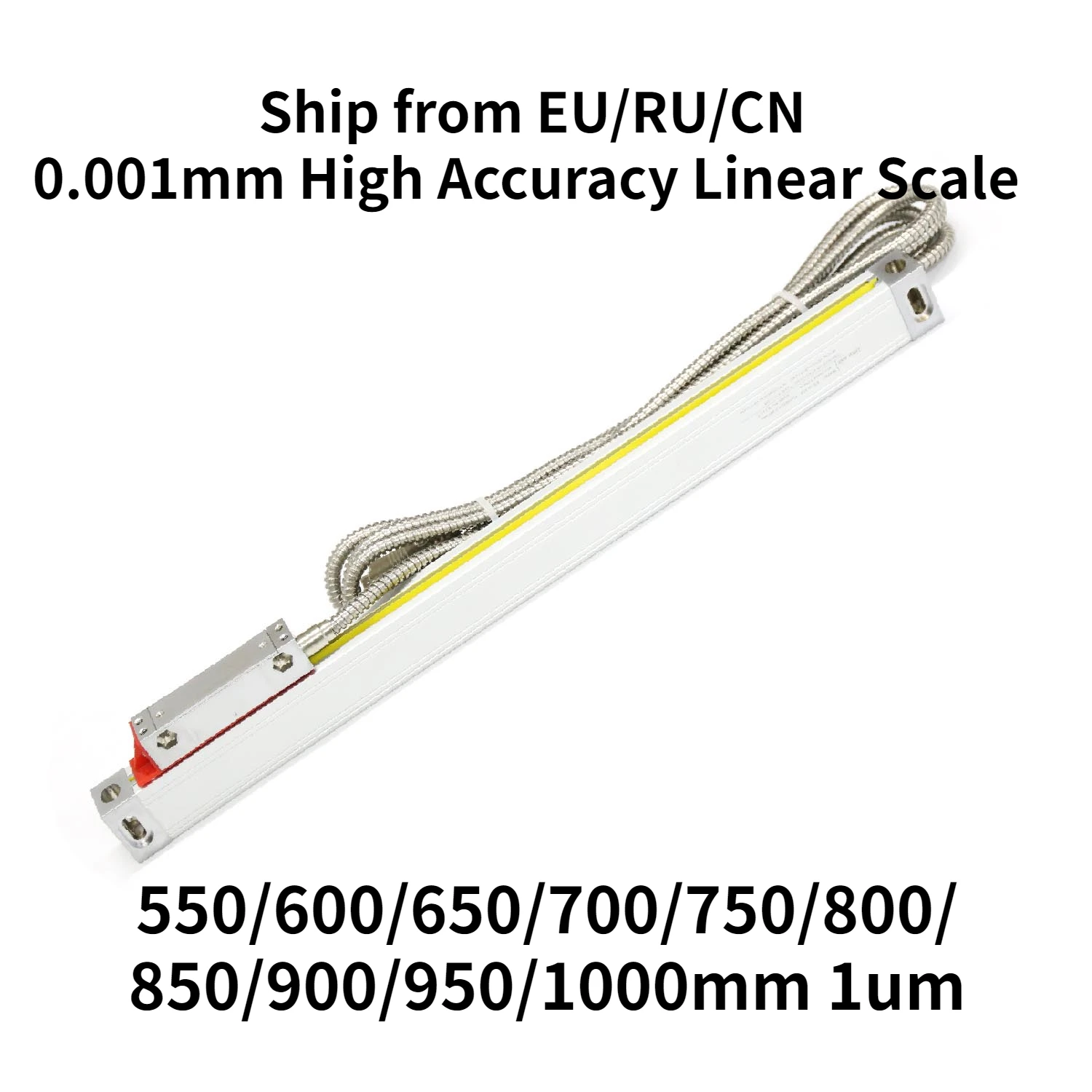 

Linear Scale 550-1000mm 1um Travel 0.001mm Linear Encoder Sensor for Digital Readout Lathe Machine Precision Measuring Tools