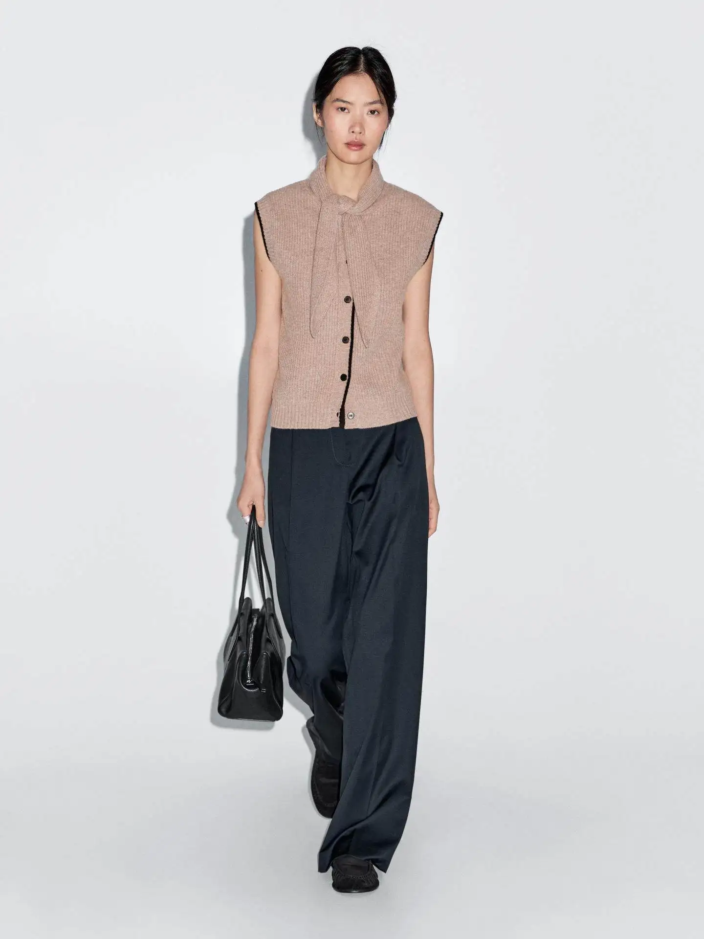 Ethereal Traf Md 2026 YAZHIMEI Autumn New Style of Women's Casual Fashion Elegant Daily Collared Wool Blend Knitted Waistcoat