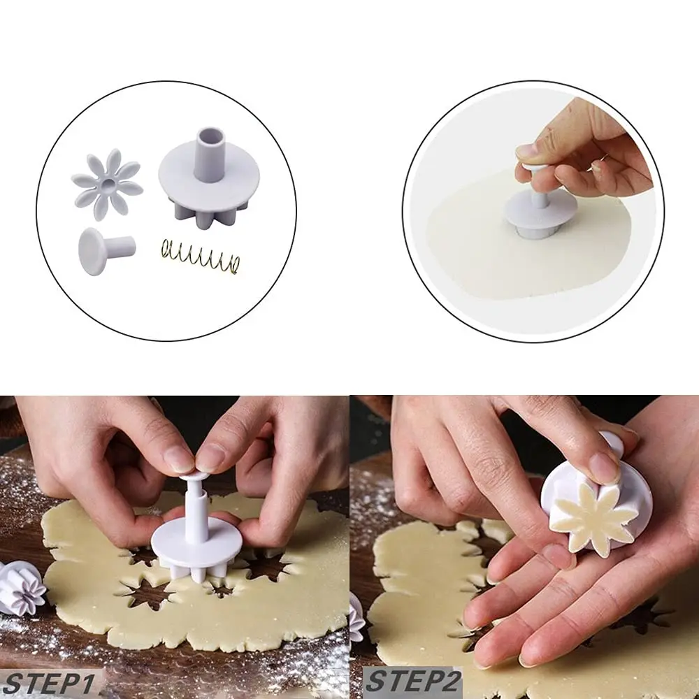 Cookie Biscuit Mould Hydrangea Flower Fondant Sugar Craft Plunger Cutter Cake Cookie Decorating Blossom Mold DIY Baking Tool