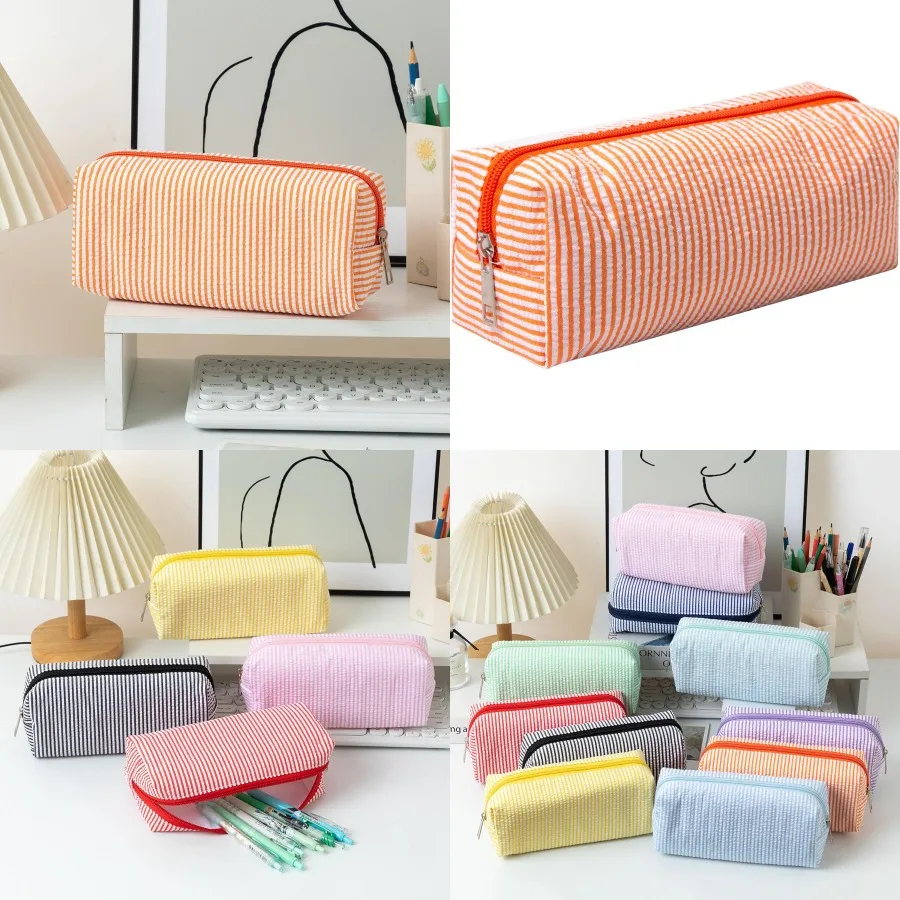 مقلمة لطيفة سعة قلم رصاص الحقيبة الجمالية القلم حقيبة مكتب منظم قرطاسية بسيطة قوية متعددة الوظائف التجميل Pou