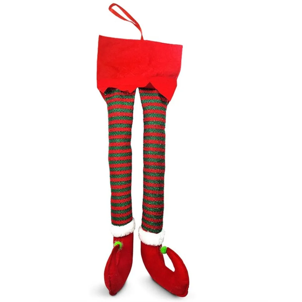 

Classic Cloth Elf Legs for Christmas Decorations Xmas Large Stuffed Elf Legs Ornament 68cm Holiday Ornaments for Christmas Tree