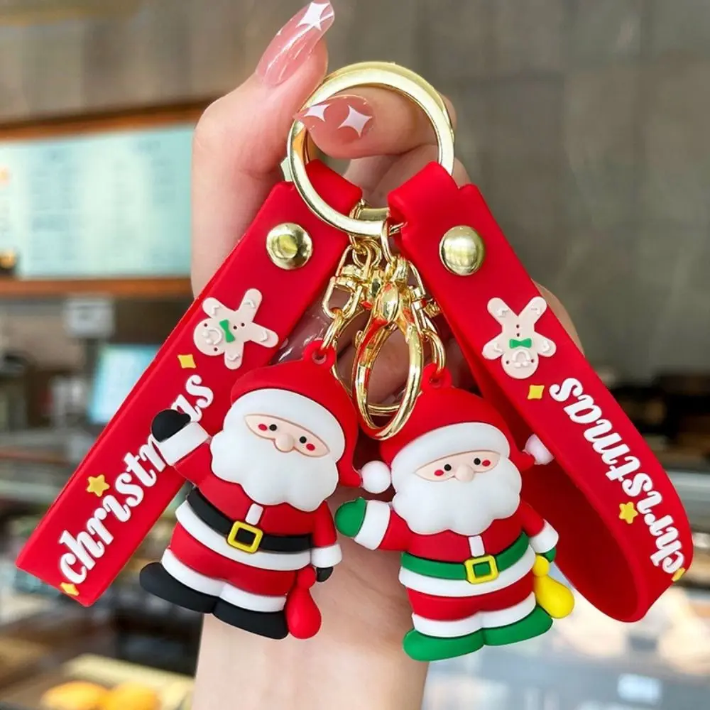 

Key Holder Backpack Pendant Great Gifts Bag Ornaments Santa Claus Keychain Snowmen Keychain Christmas KeyRing 3D Doll Keychain