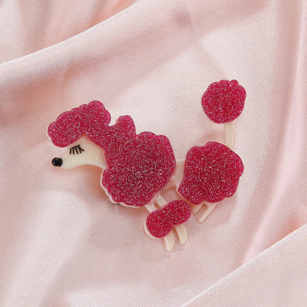 Pets Dog Pin Brooch Vintage Design Acrylic Dog Poodle Brooch for Teens Girls Women Handmade Lovely Animal Dog Brooch Jewelry