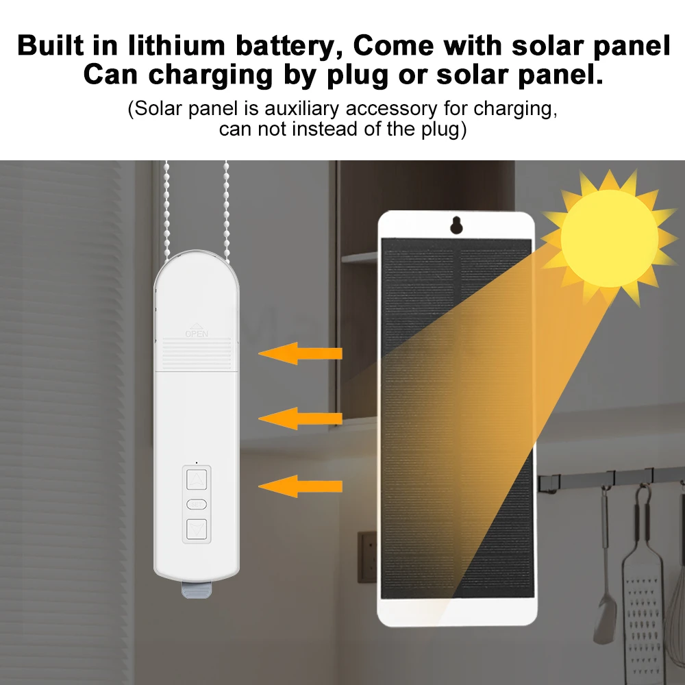 MANHOT Low-power WiFi Smart Blinds Motor Motorized Chain Roller Blind Shade Shutter Drive Curtain Motor Work With Tuya Alexa view 3