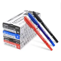 6/12Pcs/Set Permanent Marker Pen Twin Tip Fine Point Waterproof Ink Thin Nib Crude Nib Black Ink 0.5mm-1mm Fine Color