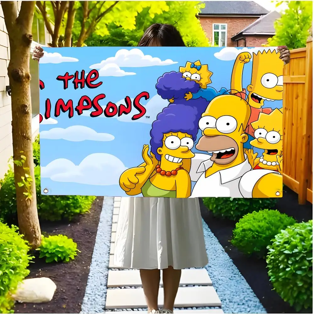 The s-Simpsonses Dashing  Flags Borderless four-ring ornament indoor outdoor decoration effortless to hang