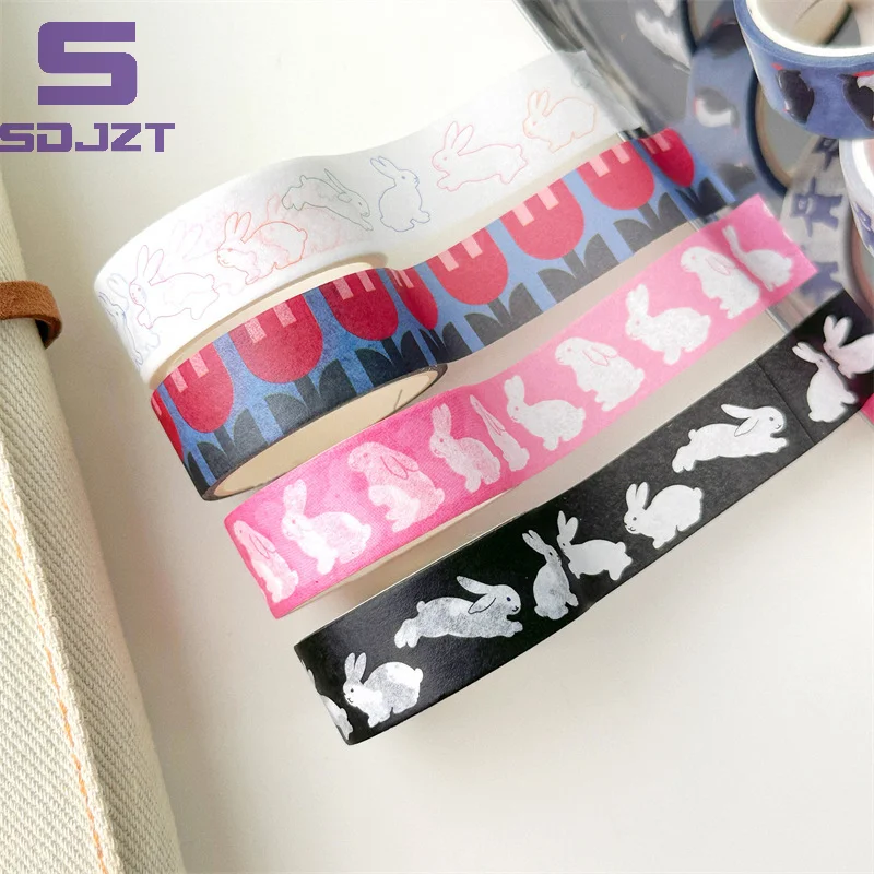 1pc Cute Cartoon Rabbit Penguin  Tape Scrapbook  DIY Notebook Sticker Kawaii Tape Decoration
