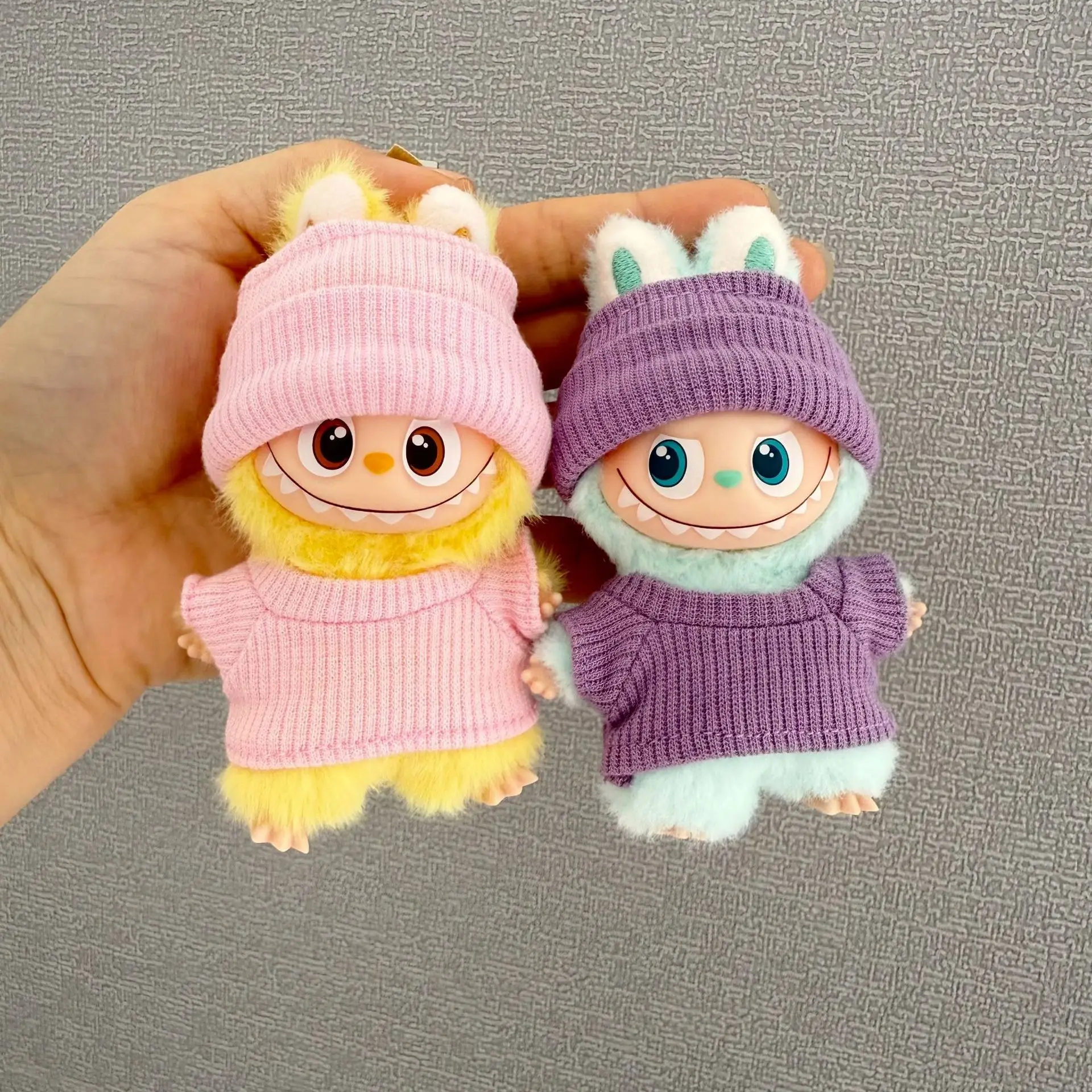 For Labubu Clothing Knitted Sweater for Labubu 4.0 MINI Pin for Love Series Knit Flap Hat T-Shirt Clothes Accessories
