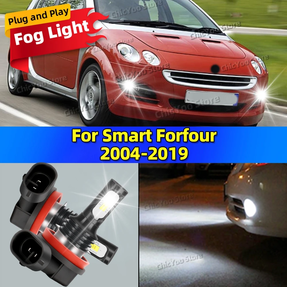 

2 аксессуара для передних противотуманных фар, светодиодная лампа 20000LM, ультра яркая лампа для Smart Forfour 2004-2019 2011 2012 2013 2014 2015 2016 2017