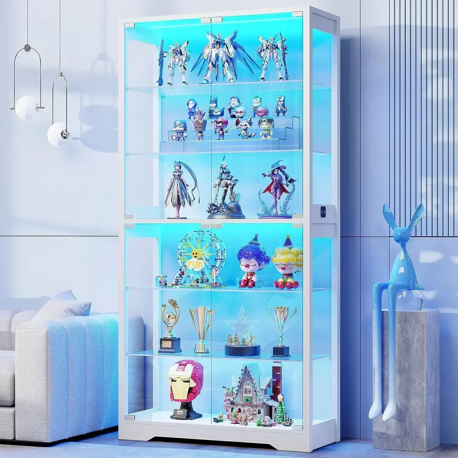 Display Cabinet with Glass Door, 6-Tier 71