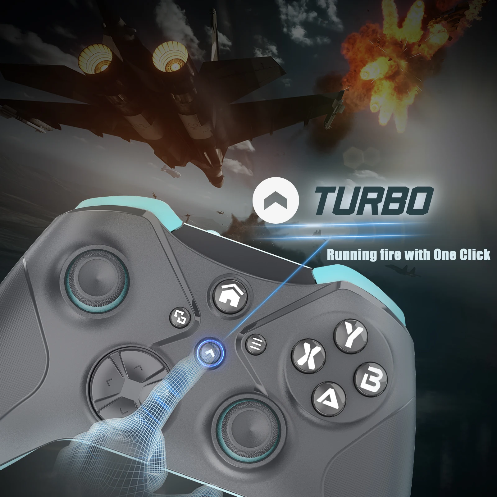 Wireless Gamepad สำหรับ Xbox One Series X/S/PC/IOS/Android/ไอน้ำ6แกน Gyro มีฟังก์ชั่น Turbo จอยควบคุมเกมคอนโซลจอยสติ๊ก